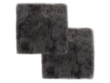 Podsedáky na židle 2 ks světle šedé 40 x 40 cm pravá ovčí kůže