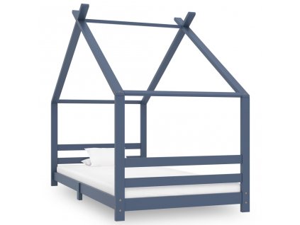 Rám dětské postele šedý masivní borové dřevo 90 x 200 cm