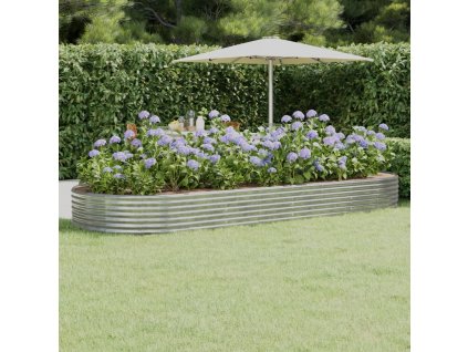 Vyvýšený záhon pozinkovaná ocel 373x140x36 cm stříbrný