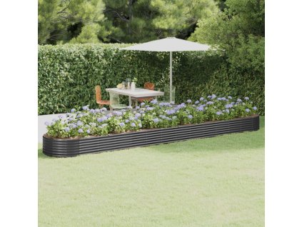 Vyvýšený záhon pozinkovaná ocel 544x100x36 cm antracitový