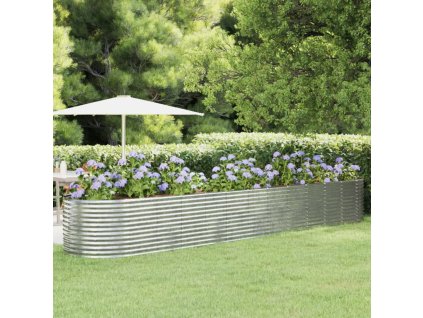 Vyvýšený záhon práškově lakovaná ocel 507x100x68 cm stříbrný