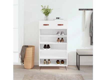 Botník bílý 60 x 35 x 105 cm kompozitní dřevo