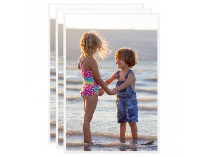 Fotorámečky koláž 3 ks na zeď nebo stůl bílé 21 x 29,7 cm MDF