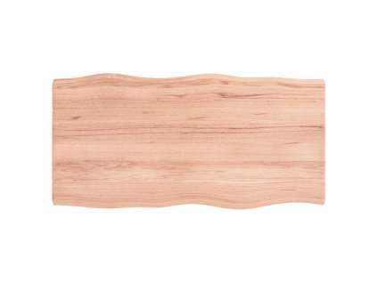 Stolní deska hnědá 100x50x(2-4)cm ošetřený dřevo živá hrana