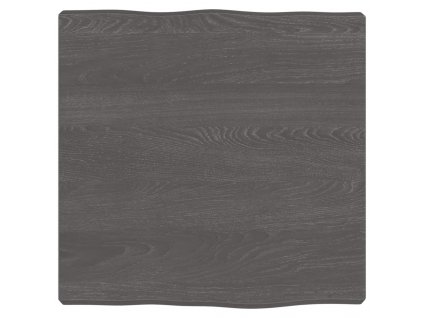 Stolní deska tmavě hnědá 40x40x(2-4)cm ošetřený dub živá hrana