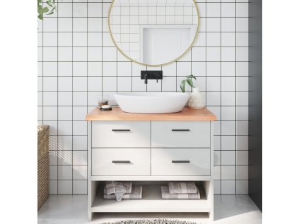 Koupelnová deska hnědá 100x60x(2-4) cm ošetřený masivní dřevo