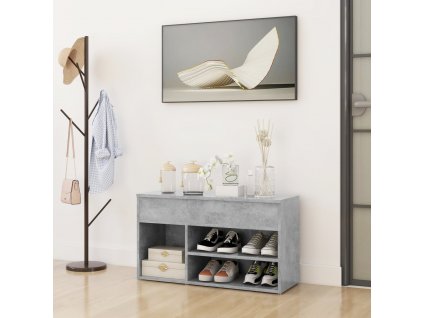 Lavice s botníkem betonově šedá 80x30x45 cm kompozitní dřevo