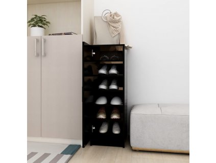 Botník černý 32 x 35 x 92 cm kompozitní dřevo