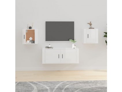 Nástěnné TV skříňky 2 ks bílé s vysokým leskem 40x34,5x40 cm
