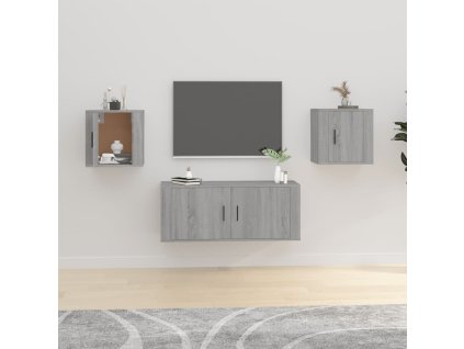 Nástěnné TV skříňky 2 ks šedé sonoma 40 x 34,5 x 40 cm