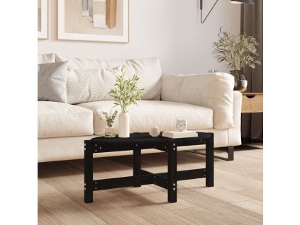 Konferenční stolek černý 87 x 48 x 35 cm masivní borové dřevo