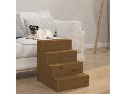 Schůdky pro domácí zvířata medově hnědé 40x49x47 cm borovice