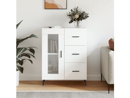 Příborník bílý 69,5 x 34 x 90 cm kompozitní dřevo