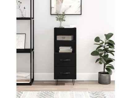 Příborník černý 34,5 x 34 x 90 cm kompozitní dřevo