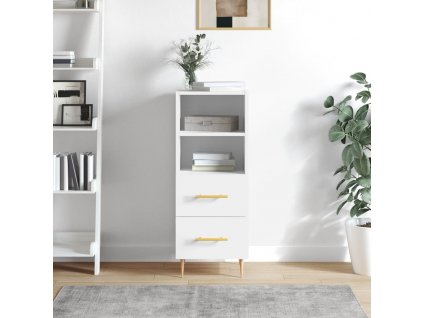 Příborník bílý s vysokým leskem 34,5x34x90 cm kompozitní dřevo