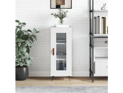 Příborník bílý s vysokým leskem 34,5x34x90 cm kompozitní dřevo