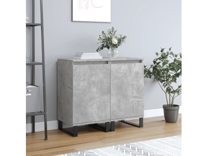 Příborníky 2 ks betonově šedé 40 x 35 x 70 cm kompozitní dřevo