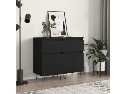 Příborníky 2 ks černé 40 x 35 x 70 cm kompozitní dřevo