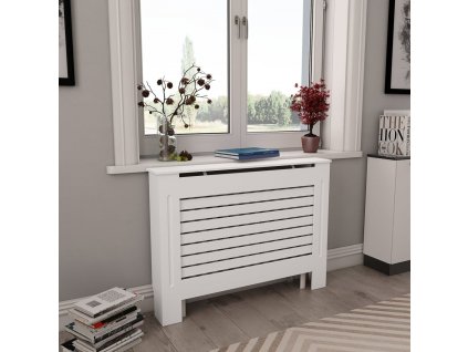 Kryty na radiátor 2 ks bílé 112 x 19 x 81,5 cm MDF