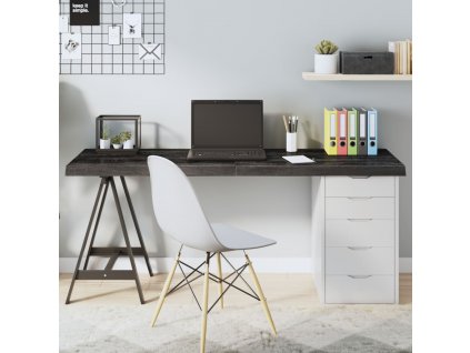 Stolní deska tmavě hnědá 160x60x(2-6)cm ošetřený masivní dub
