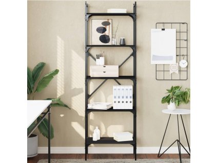 Knihovna s 5 policemi černá 56 x 31,5 x 174 cm kompozitní dřevo