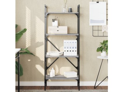 Knihovna se 4 policemi šedá sonoma 56x31,5x138,5 cm kompozit