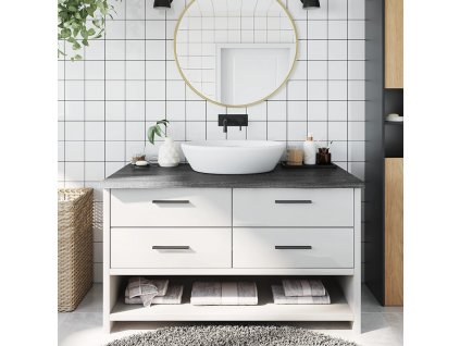 Koupelnová deska tmavě hnědá 100x60x(2-4) cm ošetřený masivní
