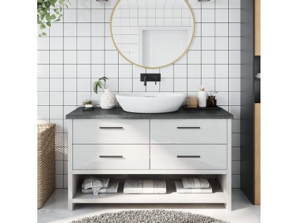 Koupelnová deska tmavě hnědá 100x40x(2-4) cm ošetřený masiv