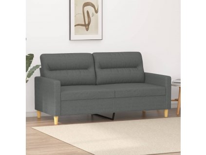 2místná pohovka tmavě šedá 140 cm textil