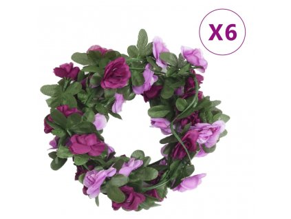 Květinové girlandy 6 ks světle fialové 250 cm