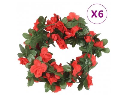 Květinové girlandy 6 ks červené 250 cm