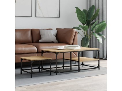 Hnízdové konferenční stolky 2 ks dub sonoma kompozitní dřevo