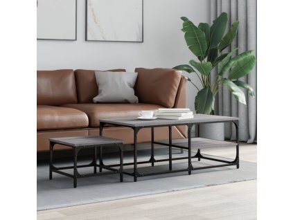 Hnízdové konferenční stolky 2 ks šedé sonoma kompozitní dřevo