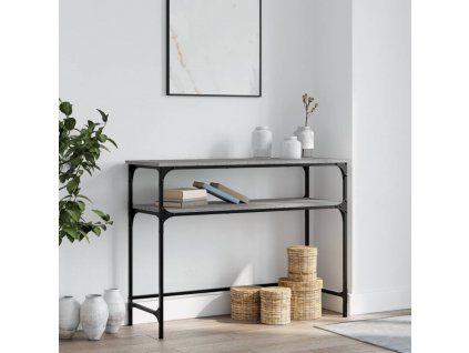 Konzolový stolek šedý sonoma 100x35,5x75 cm kompozitní dřevo