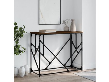 Konzolový stolek hnědý dub 100 x 40 x 80 cm kompozitní dřevo