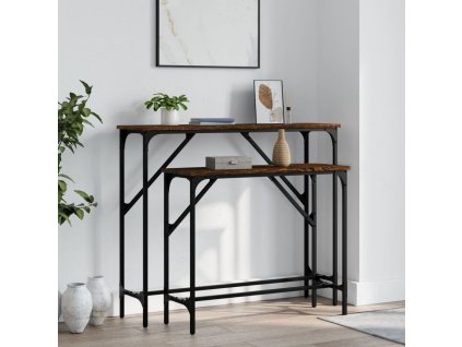 Konzolové stolky 2 ks hnědý dub kompozitní dřevo