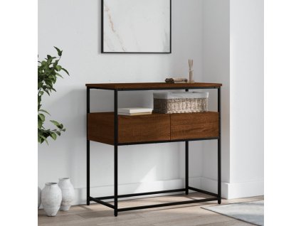 Konzolový stolek hnědý dub 75 x 40 x 75 cm kompozitní dřevo