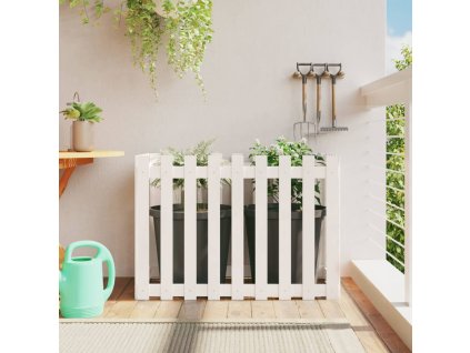 Vyvýšený záhon plotový design bílý 100x50x70 cm masiv borovice