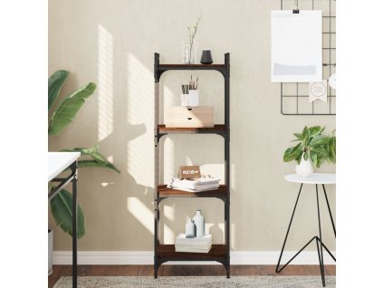 Knihovna se 4 policemi hnědý dub 40x30x120 cm kompozitní dřevo