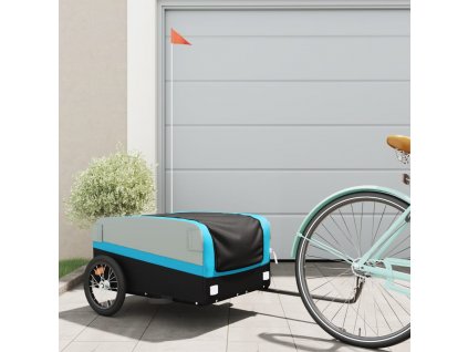 Vozík za kolo černý a modrý 45 kg železo