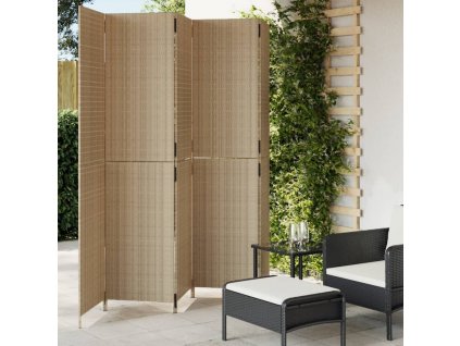 Dělicí stěna 5 panelů béžová polyratan