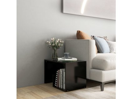 Odkládací stolek černý 59 x 36 x 38 cm kompozitní dřevo