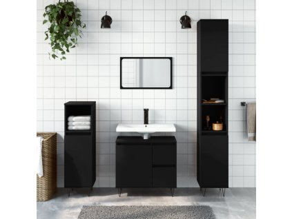 Koupelnová skříňka černá 65 x 33 x 60 cm kompozitní dřevo