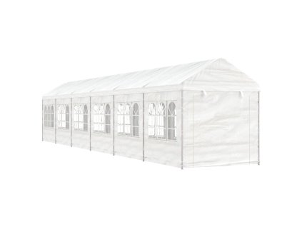 Altán se střechou bílý 13,38 x 2,28 x 2,69 m polyethylen