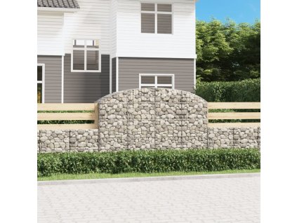 Klenutý gabionový koš 200 x 50 x 120/140 cm pozinkované železo