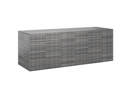 Zahradní úložný box PE ratan 291 x 100,5 x 104 cm šedý