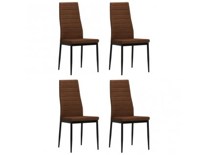 Jídelní židle 4 ks hnědé textil