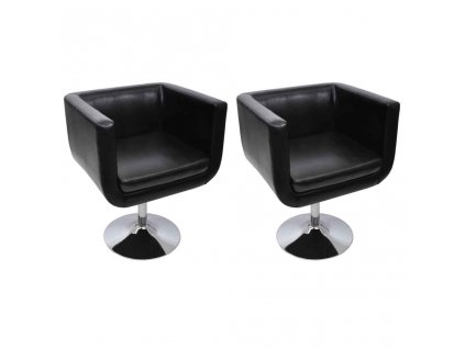 Barové židle 2 ks, umělá kůže, černá