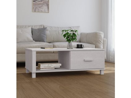 Konferenční stolek HAMAR bílý 100 x 55 x 35 cm masivní borovice