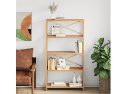 5patrový regál 80 x 30 x 146 cm masivní dubové dřevo